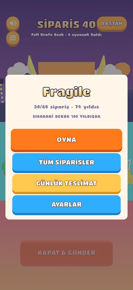 Dekorlu deponun önündeki başlangıç kartı