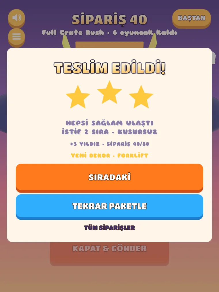 Üç altın yıldızlı sonuç kartı